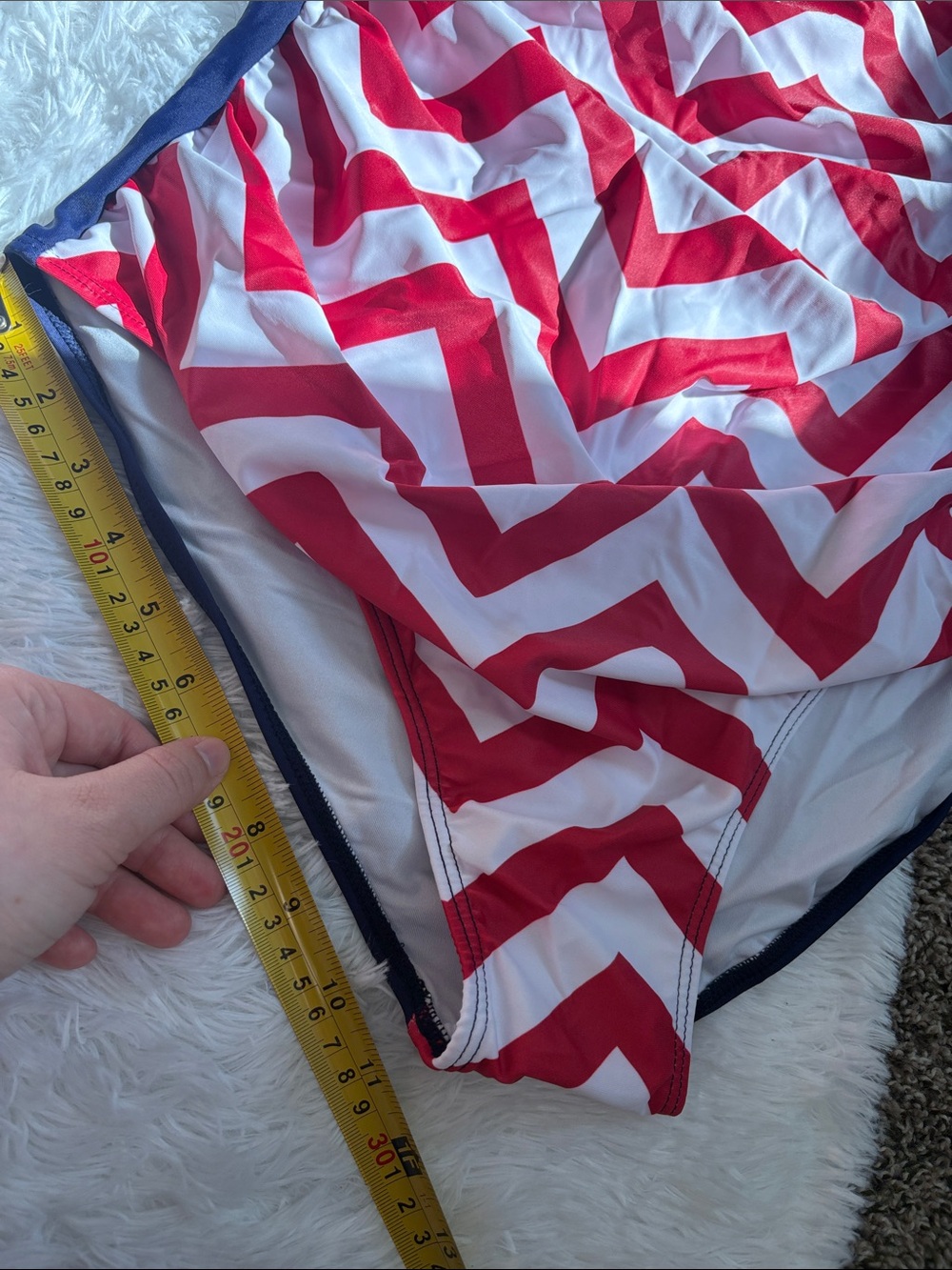 New In Packaging American Flag Ruffle Front One Piece Swimsuit Size 2XL - Picture 13 of 15